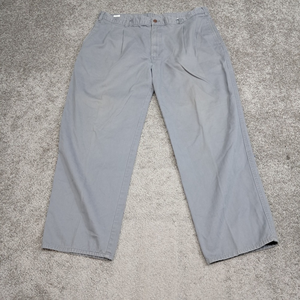 VINTAGE Dockers Mens Classic Fit Pleated Cotton Chino Pants Gray 40x30 DPC1 GL